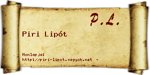 Piri Lipót névjegykártya